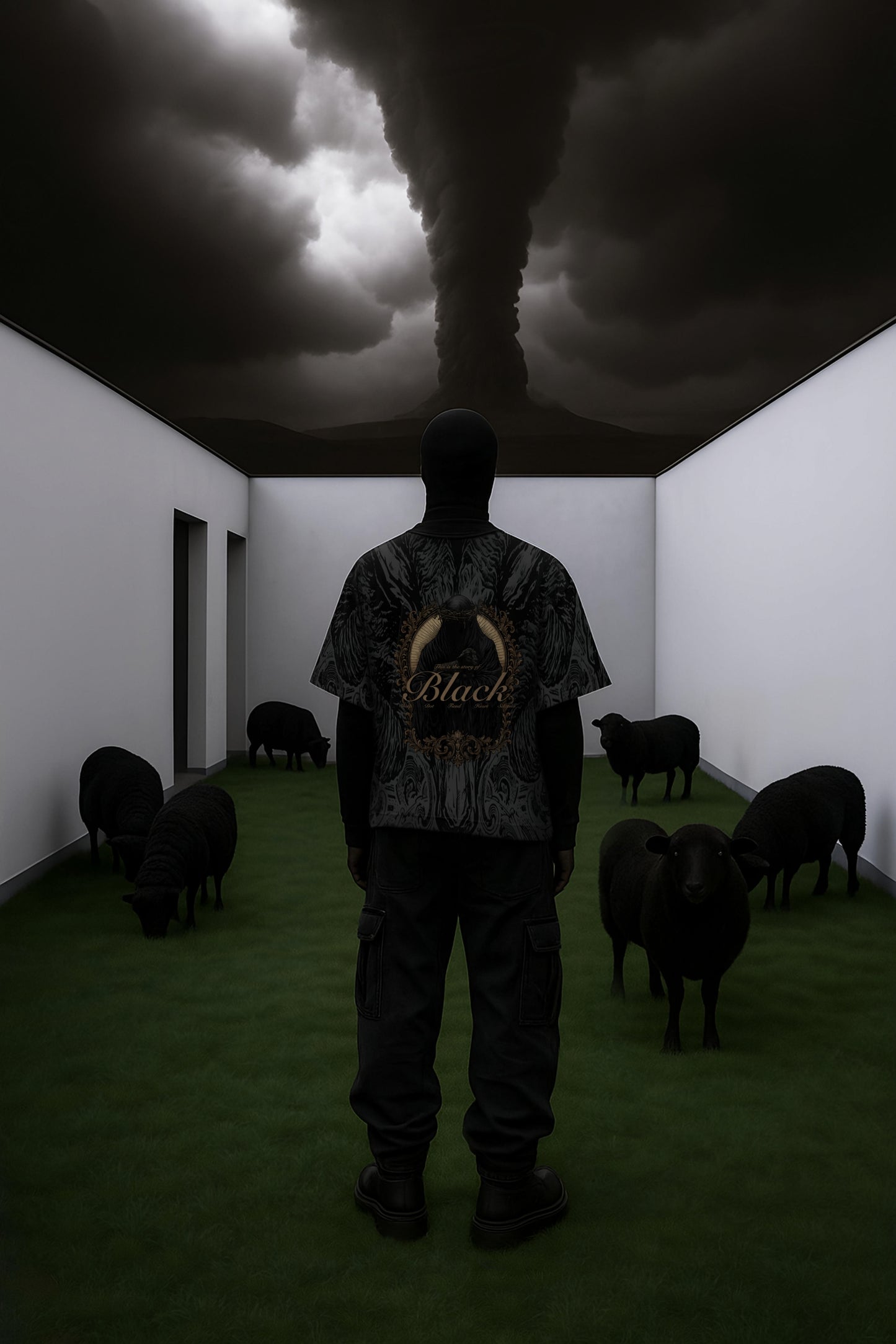 RR X DRDRIP | BLACK SHEEP OVERSIZED BLACK TSHIRT