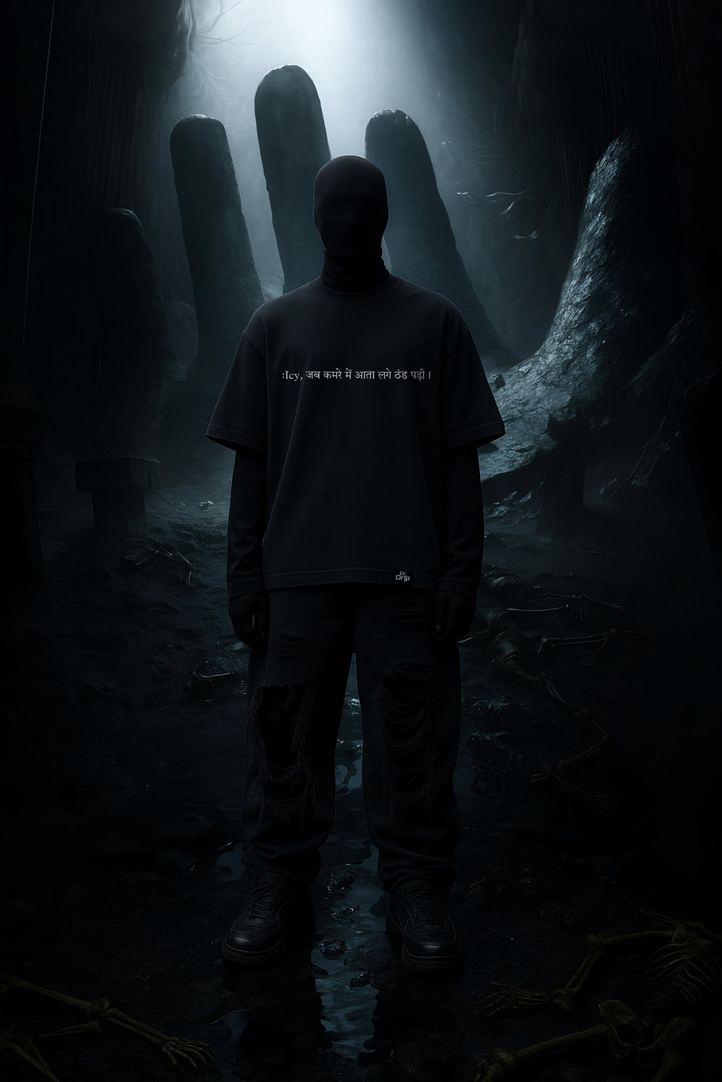 $ X DRDRIP | PRARTHANA OVERSIZED BLACK TSHIRT