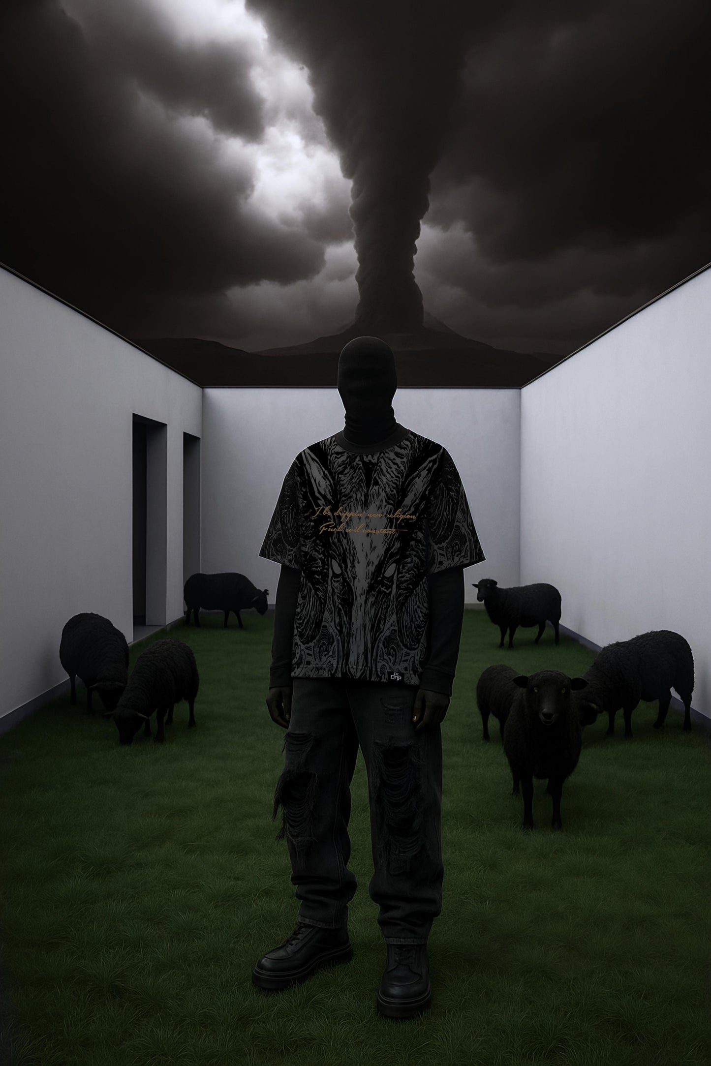 RR X DRDRIP | BLACK SHEEP OVERSIZED BLACK TSHIRT