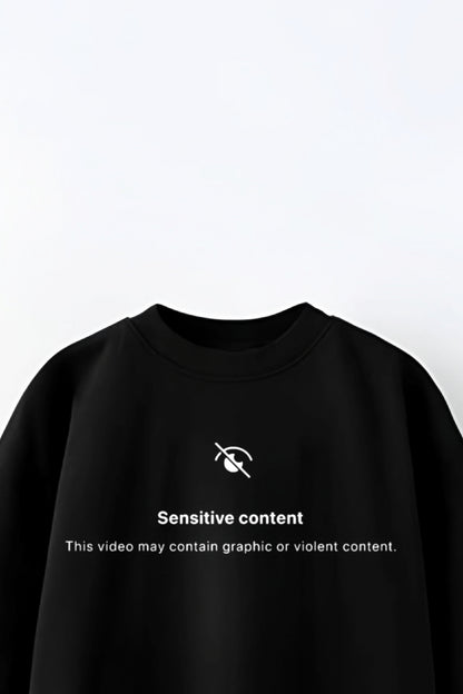 Sensitive Content | Oversized Black Tee