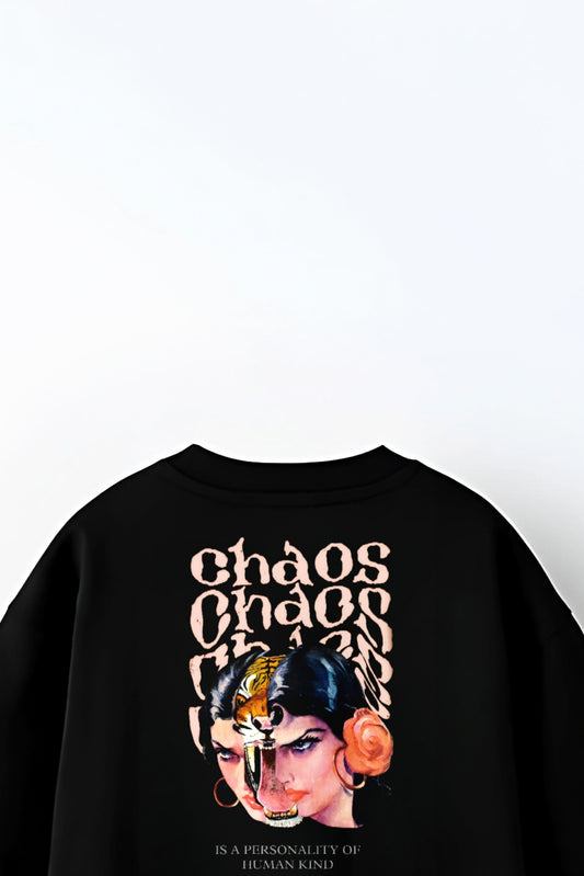 Chaos | Oversized Black Tee