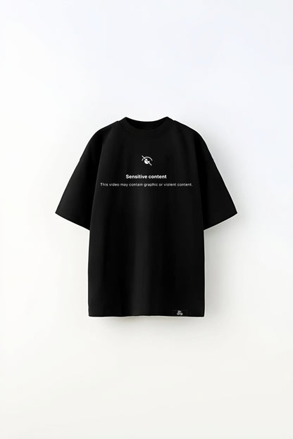 Sensitive Content | Oversized Black Tee